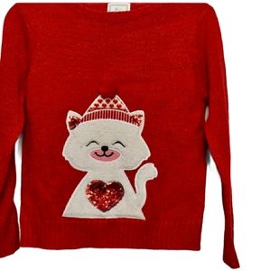 Colortree Kids Kitty Christmas Valentine Sweater M